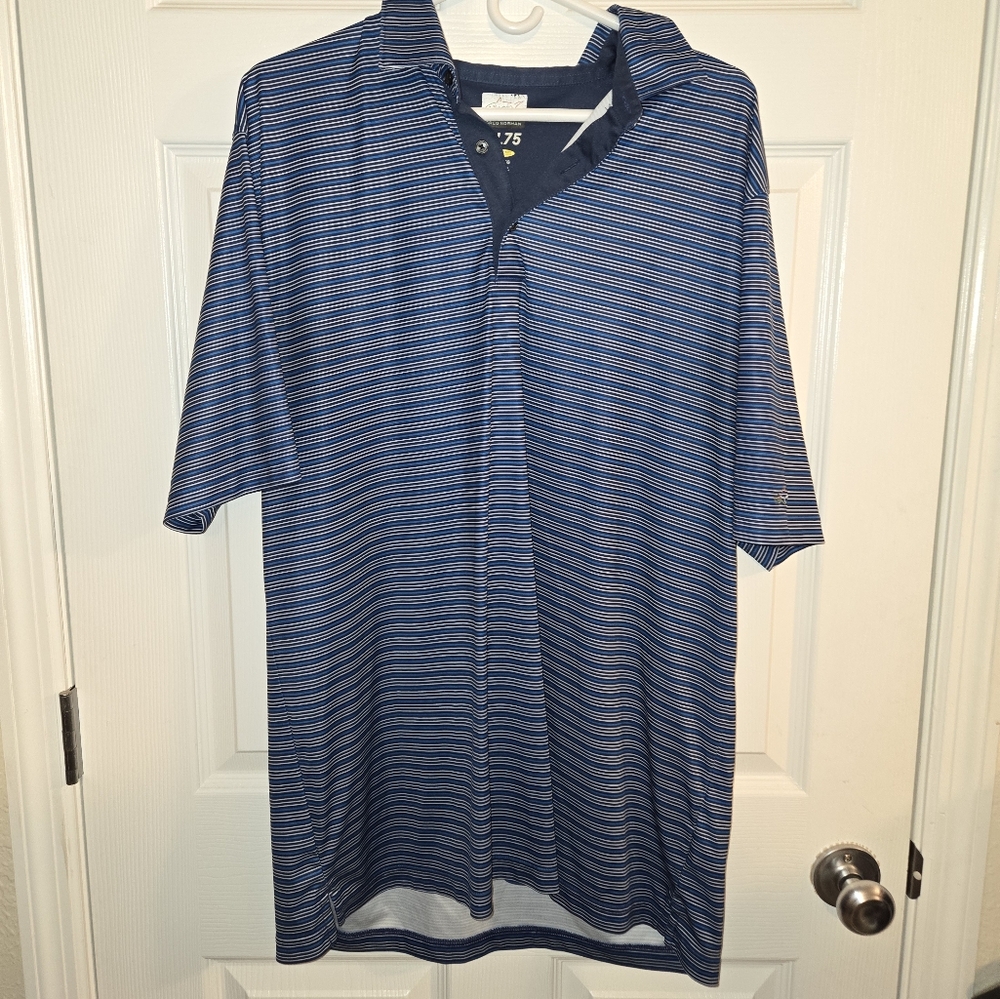 Greg Norman Men's Blue Striped Shirt